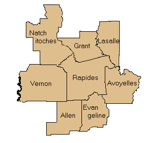 Area map of surrounding counties