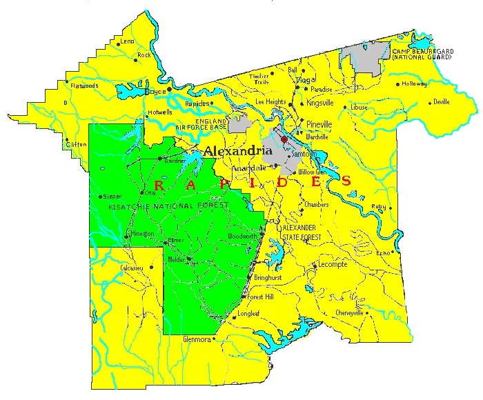 Map of Rapides Parish